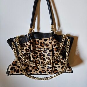 Mania Leopard/Leather Handbag